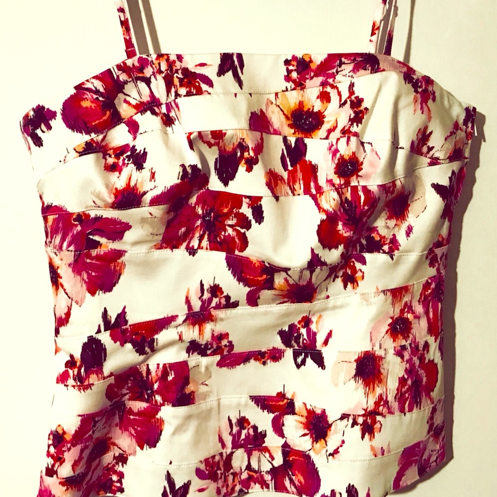 White House Black Market floral corset top
